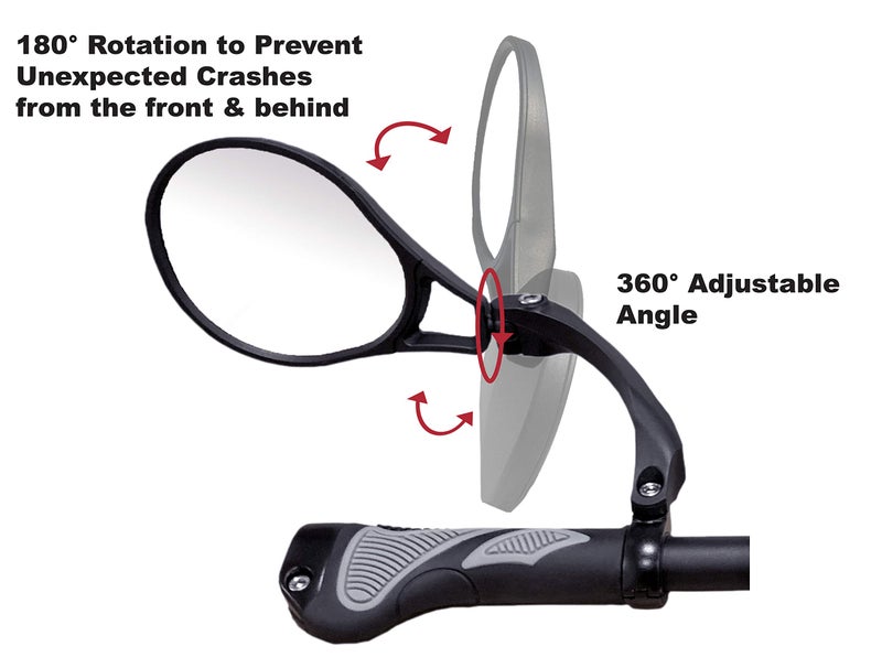 Hafny E13 Approved E-Bike Mirror, Large Surface Handlebar Bike Mirror, HD Automotive Grade Glass Bicycle Mirror, Safe Blast-Resistance Cycling Mirror - Image 3